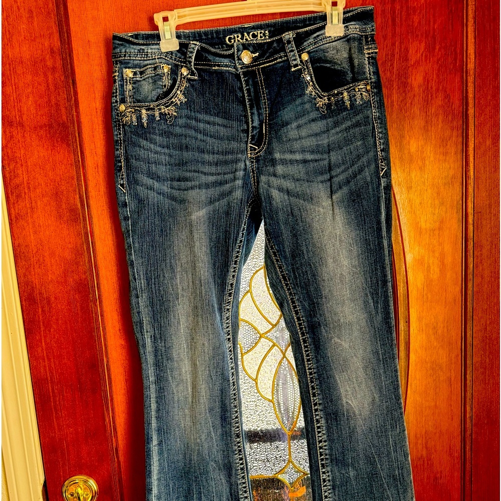 Grace In LA jeans with beautiful embroidery.